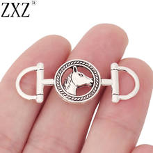 Zxz 10 peças de amuletos de conector de cavalo de prata tibetano, para colar de pulseira, fazer jóias, descobertas 2024 - compre barato