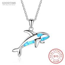 Fashion Necklace Pure 925 Sterling Silver Blue Opal Little Whale Pendant Necklaces For Women Anniversary Jewelry Accessories 2024 - buy cheap