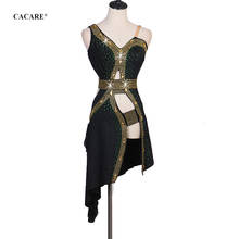 CACARE-vestido de baile latino para mujer y niña, traje con flecos, Salsa, estándar, personalizado, D0274, sin espalda 2024 - compra barato