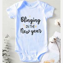 Baby Onesies Bodysuits for Newborn Boys Winter Blinging In The New Year Children Jumpsuits Printing Infant Girl Clothing Cotton 2024 - buy cheap