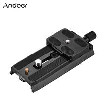 Andoer-Placa de liberación rápida QRC-01, placa QR de aleación de aluminio, tornillos de 1/4 + 3/8 pulgadas para Manfrotto 501HDV/701HDV/503HDV/577/519/561/Q5 2024 - compra barato