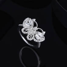 925 Sterling Silver cz zircon Butterfly Ring cz Stones Women Mocano tail finger ring Fashion Brand monaco Jewelry 2024 - buy cheap