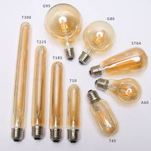 220V Retro Vintage Edison Lamp E27 4W 6W 8W LED Filament Ampoule Bulbs T45 A60 ST64 G80 G95 LED Vintage Decoration Edison Lights 2024 - купить недорого
