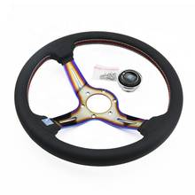 Leather Steering Wheel Racing Steering Wheel Sports Steering Wheel Car Steering Wheel PVC Steering Wheel 14 Inch 350MM 2024 - buy cheap