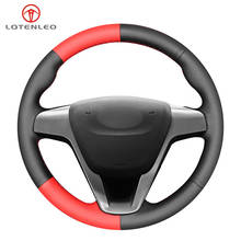 LQTENLEO Black Artificial Leather Hand-stitched Car Steering Wheel Cover For Lada Vesta 2015 2016 2017 2018 2019 Xray 2015-2019 2024 - buy cheap