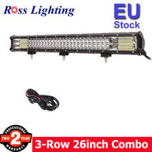 Barra de luz led de 25 polegadas 360w com 3 fileiras., combo de feixe reto para carro, trator, barco, off road, 4wd, 4x4, caminhonete, suv, atv, dirigir, 12v2v. 2024 - compre barato