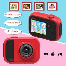 Minicámara fotográfica educativa para niños, cámara Digital Full HD de 24MP, 1080P, Zoom 4x, juguete para niños y niñas, regalos de cumpleaños 2024 - compra barato