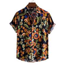 Hawaii Casual Beach Floral Shirts for Men Short Sleeve Hawaiian Shirt Men Blouse Chemise Homme Men Clothing Summer Plus Size 2024 - buy cheap