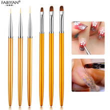 3Pcs Metal Round Top Nail Art UV Gel Extension Painting Liner Brushes Drawing Flower Petal Pen Kit Manicure Tools Set 2024 - купить недорого