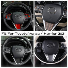 Embellecedor de cubierta de decoración de marco de volante, molduras interiores de ABS, estilo automático, apto para Toyota Venza / Harrier 2021 2024 - compra barato