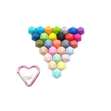 Chenkai 100pcs 14mm Silicone icosahedron Teether Beads Baby Geometric Bead For DIY Baby Teether Necklace or bracelet Accessories 2024 - buy cheap