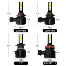 1 par led 9005/9006/h7/h8 h9 h11 kit de conversão iluminação do farol automático cob lâmpada 90w 12000lm alta potência 6000k/8000k 2024 - compre barato