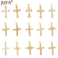 Colgantes de Cruz de circonita para fabricación de joyas hechas a mano, abalorios de oro, collar, pulsera, suministros de accesorios 2024 - compra barato