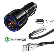 QC 3.0 Car charger Type C USB Quick Charge Data Cable For Samsung A20E A40 A50 A5 A7 2017 Google Pixel 3a 3 XL Huawei P20 lite 2024 - buy cheap