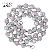ALLICEONYOU New 6mm Miami SphericChains Choker Necklace Iced Out Micro Pave Cubic Zirconia Hip Hop Punk Fashion Jewelry For Gift 2024 - buy cheap