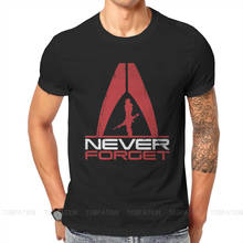 Camiseta de manga corta de Never Forget Shep, prenda de vestir con diseño único de Mass Effect Commander, Shepard, Asari Game, regalo creativo de alta calidad 2024 - compra barato