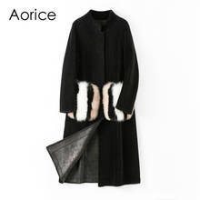 Aorice Women Long Real Sheep Fur Jacket Coat Female Wool Fur Trench Plus Size Parkas Coats Jackets H68290 2024 - buy cheap