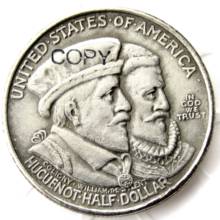 HUGUENOT-monedas conmemorativas de medio dólar, moneda de copia chapada en plata, USA 1924 2024 - compra barato
