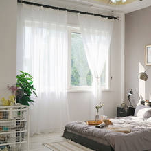 Enhao fios sólidos cortinas janela tule para sala de estar quarto cozinha moderna sheer cortinas tratamentos voile 2024 - compre barato