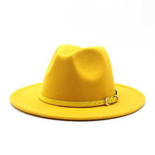 Sombrero de Fedora con cinturón para hombre y mujer, sombrero de ala ancha de 18 colores, Panamá, para viajes al aire libre, Pop, para adultos, tamaño grande 56-60CM 2024 - compra barato