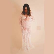 Pregnancy Dress for Photo Shoot Maternity Photography Props Sexy V Neck Lace Maxi Gown Dress Plus Size Pregnant Women Clothes 2024 - buy cheap