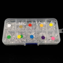 Juego de diodos emisores de luz LED, caja redonda de 5MM, F5, 10 colores mezclados, blanco cálido/rojo/naranja/amarillo/verde/azul/UV/rosa, 100 unids/lote 2024 - compra barato