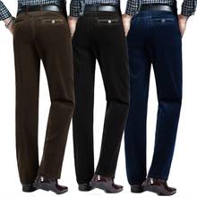 Pantalones de pana para hombre, pantalón informal, de cintura alta, lavado y desgaste, para negocios, Otoño e Invierno 2024 - compra barato