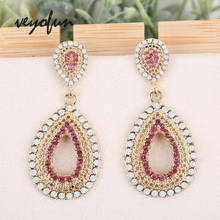 Veyofun Hollow Full Rhinestone Drop Earrings Vintage 3 Color Dangle Earrings High Quality Fashion Jewelry for Woman Gift 2024 - buy cheap