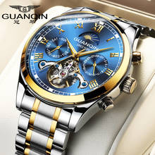 Guanqin Watch Men Luminous Fashion Tourbillon Waterproof Men Calendar Date Automatic Mechanical Clock Relogio Masculino 2020 New 2024 - buy cheap