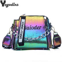 Laser Women Letter Shoulder Bag INS Popular Female Handbag Holiday PU Messenger Bags For Lady Design Exquisite Crossbody Bucket 2024 - купить недорого