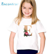 Boys/Girls Flower English Alphabet Letter Print T shirt Kids Fashion Clothes Children Summer Short Sleeve Baby T-shirt,oHKP5372 2024 - buy cheap