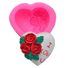 Molde de silicone 3d de rosas para sabão, forma de decoração de bolo com coração, molde para amor, fondant, artesanal, utensílios de confeitaria 2024 - compre barato