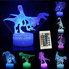 Jurassic Dinosaur 3D Night Lamp 16 Colors Table Lamp Creative LED Night Lights Home Decor Luminaire Kids Sleeping Lamp Christmas 2024 - buy cheap