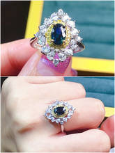 Vintage de luxo azul cristal safira pedras preciosas diamantes anéis para mulher ouro branco cor prata bague jóias bijioux festa presente 2024 - compre barato