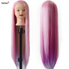 30inch Doll Head Training with colorful synthetic hair for braiding hairstyle maniquin head hairdressing head kappershoofd 2024 - buy cheap