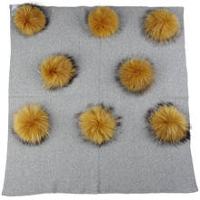 Swaddling with Real Fur Pompom Solid Color Bedding Swaddles Wrap Warm Wool Blanket Newborn Kids Baby Travel Sleeping Blanket 2024 - buy cheap