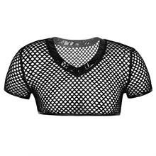 2020 New Mens Fashion Sexy Moto Clubwear Tops Tees Short Sleeve Fishnet Hollow Out Tank T-Shirts Mesh Vest Muscle Crop Top 2024 - buy cheap