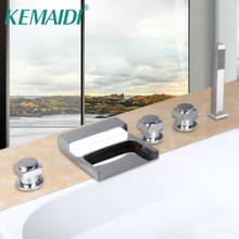 KEMAIDI латунный 5 шт. кран для ванной комнаты смеситель для раковины ручной смеситель для ванной холодной и горячей воды кран W/ручной душ 2024 - купить недорого