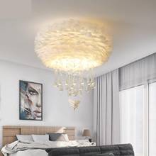 Led crystal ceiling lamp round modern minimalist master bedroom lamp warm romantic room Light restaurant ceiling lighting 2024 - buy cheap