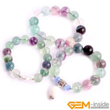 Charm Bracelets Natural Fluorite Bead Bangle Women Yoga Bracelet Fashion Chakra Stone Jewelry Healing Crystal Friendship Pulsera 2024 - buy cheap