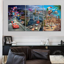 Cars Cartoon Movie Painting Lightning McQueen Wall Art Canvas Painting Home and Living Room Decor Wall Picture Birthday Gift 2024 - compre barato