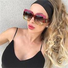 Oversized Sunglasses Big Square Pink Gold Frame Bling Shades Unique mens designer Plastic Sunglasses Gafas De Sol UV400 Cute 2024 - buy cheap