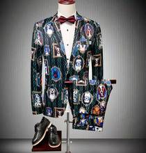 Trajes de hombre para boda, traje de negocios, ropa de hombre hecha a medida, traje de dos piezas estampado (chaqueta + Pantalones) 2024 - compra barato