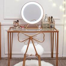 Dressing table bedroom simple Nordic net red ins wind makeup table with light light luxury wrought iron small apartment 2024 - buy cheap