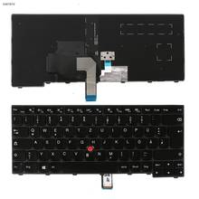 Немецкая раскладка QWERTZ, новая сменная Клавиатура для ноутбука Thinkpad T440 T440P T440S T431S T450 T450S T460 с подсветкой и указателем 2024 - купить недорого