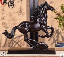 Wood decorated like ebony solid Horse Carving Home Office sandalwood carving safety Best wishes Decorative Ornaments 2024 - buy cheap