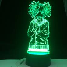 Toga himiko lâmpada led anime my hero academia 3d, luz noturna led para crianças, decoração de quarto, luz de mesa em acrílico para presente 2024 - compre barato
