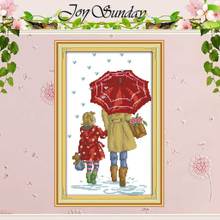 The Mother and Daughter Patterns Counted Cross Stitch 11 14CT Cross Stitch Sets Chinese Cross-stitch Kits Embroidery Needlework 2024 - buy cheap