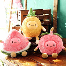 Cute Pink Watermelon Pineapple Apple fruit food Anti-stress soft creative pillow cushion plush doll girl hobby Children toy gift 2024 - buy cheap