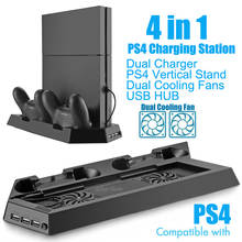 PS4 Console Vertical Stand 2 Controller Charger Charging Dock 2 Cooling Fan for Sony Playstation 4 Play Station 4 PS 4 Accessory 2024 - buy cheap